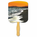 Religious Hand Fan/ Shoreline at Sunset